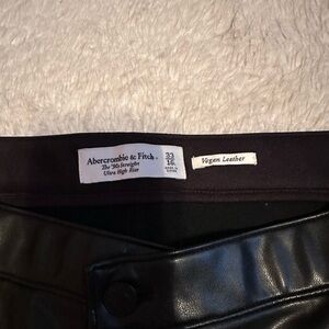 Abercrombie & Fitch Black Vegan Leather Trousers 16L